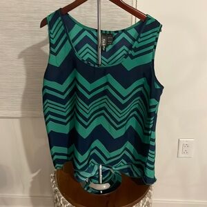 Blue and green tank top